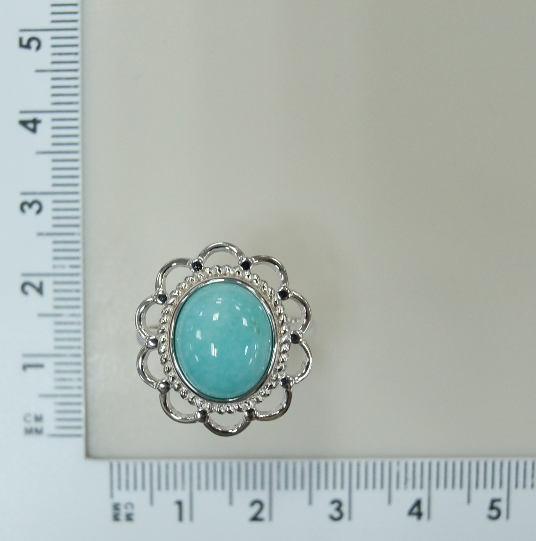 Серебряное кольцо с амазонитом